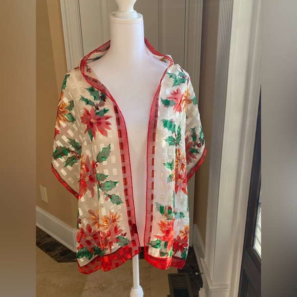 NWOT Vintage Holiday Scarf - Picture 2 of 11